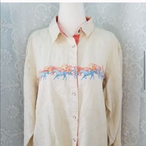 Wrangler Blues Western Style Horse Shirt